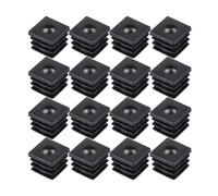 SKYPRO Lot de 16 capuchons carrés en plastique noir M6 pour écrous de protection - Joint anti-poussière - Diamètre extérieur : 16 mm - Tube en plastique pour chaise/table/roulette