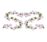 SKYPRO Lot de 2 guirlandes de feuilles de vigne Sakura artificielles pour hôtel, mariage, maison, fête, jardin, artisanat, décoration (rose clair)