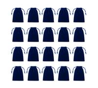 SKYPRO Lot de 20 pochettes en velours bleu marine avec cordon de serrage 7 | Idéal pour le rangement de bijoux, l'emballage de cadeaux, l'organisation de voyage et les cadeaux de fête