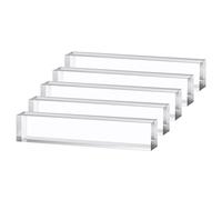 SKYPRO Lot de 5 blocs en acrylique transparent 10 x 20 x 300 mm pour présentation de plaque nominative, cube d'affichage pour accessoires de mariage, photographie, scrapbooking, travaux manuels