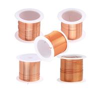 SKYPRO Lot de 5 bobines de fil magnétique de 0,1 à 0,5 mm - Fil de cuivre émaillé - Fil d'enroulement magnétique Largement utilisé pour les transformateurs et les inducteurs