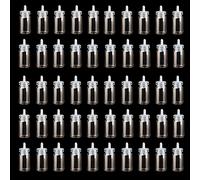 SKYPRO Lot de 50 mini bouteilles en verre avec couvercles en liège - 11 x 22 mm - 1 ml - Bouteilles à souhaits, petites fioles décoratives pour loisirs créatifs, fête, accessoires de rangement