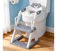 SKYROKU Siège d'apprentissage de la propreté, siège de toilette 2 en 1 pour tout-petits, garçons et filles, protection anti-éclaboussures, marchepied antidérapant, plus sûr et plus pratique (8899Pro
