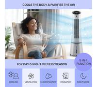 Skyscraper Ice 4-in-1 Rafraîchisseur d'air et Ventilateur 210 m³/h 30 W Oscillation mobile Télécommande