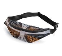 Skyscraper Looking Up at Sky Sac banane pour homme et femme avec sangle réglable pour voyage, marche, course à pied, randonnée, cyclisme