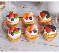 Skyseen Lot de 6 Faux gâteaux artificiels réalistes pour Cupcakes, Pains, Desserts, décoration
