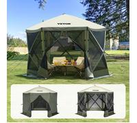Skyshalo Auvent Pop-Up-Vevor-Moustiquaire À 6 Côtés Avec Panneaux Anti-Vent Amovibles Et Fenêtres En Maille-Vert Armée Multicolore