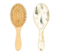 SKYSHU Aquarelle Dragons Brosse à cheveux en bois naturel avec poils en bois confortables, démêlante et coiffante ovale pour femmes, hommes et enfants, tous types de cheveux (cheveux mouillés, secs et