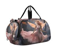 SKYSHU Beautiful Fairy Grand sac de week-end imperméable à bandoulière amovible avec compartiment à chaussures et poche humide