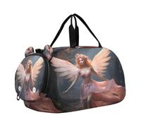 SKYSHU Beautiful Fairy Grand sac de week-end imperméable à bandoulière amovible avec compartiment à chaussures et poche humide