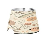 SKYSHU Bird Rainbow Gamelles surélevées pour chien et chat - Prévention des vertèbres - Avec bols amovibles en acier inoxydable - Antidérapants - Anti-déversement