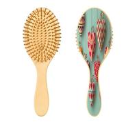 SKYSHU Brosse à cheveux en bois naturel en forme de cœur de Saint-Valentin avec poils en bois confortables, démêlant et coiffant Brosse à cheveux ovale pour femmes, hommes et enfants, tous types de