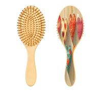 SKYSHU Brosse à cheveux en bois naturel en forme de cœur de Saint-Valentin avec poils en bois confortables, démêlant et coiffant Brosse à cheveux ovale pour femmes, hommes et enfants, tous types de