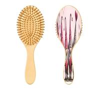 SKYSHU Brosse à cheveux en bois naturel gnome de la Saint-Valentin avec poils en bois confortables, démêlant et coiffant brosse à cheveux ovale pour femmes, hommes et enfants, tous types de cheveux