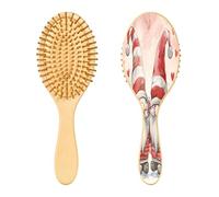 SKYSHU Brosse à cheveux en bois naturel gnome de la Saint-Valentin avec poils en bois confortables, démêlant et coiffant brosse à cheveux ovale pour femmes, hommes et enfants, tous types de cheveux