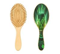 SKYSHU Chapeau de la Saint-Patrick, brosse à cheveux en bois naturel avec poils en bois confortables, démêlage et coiffage, brosse à cheveux ovale pour femmes, hommes et enfants, tous types de cheveux