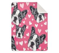 SKYSHU Couverture unisexe à emmailloter en coton doux pour la peau pour bébé garçon et fille, motif bouledogue français, couverture douce et chaude pour berceau et poussette, 76,2 x 101,6 cm