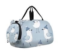 SKYSHU Dove Grand sac de week-end imperméable, sac de gym à bandoulière amovible avec compartiment à chaussures et poche humide