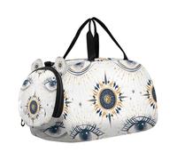 SKYSHU Evil Eye Grand sac de w nd imperméable avec bandoulière amovible Compartiment à chaussures et poche humide