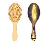 SKYSHU Fishing Man Brosse à cheveux ovale en bois naturel avec poils en bois confortables, démêlante et coiffante pour femmes, hommes et enfants, tous types de cheveux (cheveux mouillés, secs et