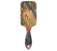 SKYSHU Flamingo Brosse à cheveux démêlante à coussin d'air - Brosse à cheveux ventilée anti-statique sans douleur pour femme et homme - Brosse de massage du cuir chevelu avec pagaie lisse et douce au