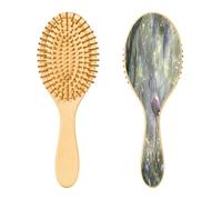 SKYSHU Flamingo Brosse à cheveux ovale en bois naturel avec poils en bois confortables, démêlante et coiffante pour femmes, hommes et enfants tous types de cheveux (cheveux mouillés, secs et abîmés)