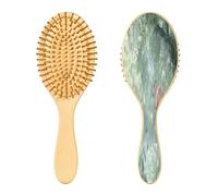 SKYSHU Flamingo Brosse à cheveux ovale en bois naturel avec poils en bois confortables, démêlante et coiffante pour femmes, hommes et enfants tous types de cheveux (cheveux mouillés, secs et abîmés)
