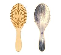 SKYSHU Flamingo Brosse à cheveux ovale en bois naturel avec poils en bois confortables, démêlante et coiffante pour femmes, hommes et enfants tous types de cheveux (cheveux mouillés, secs et abîmés)