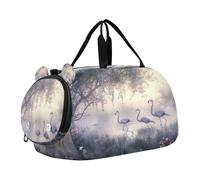 SKYSHU Flamingo Grand sac de nuit imperméable à bandoulière amovible avec compartiment à chaussures et poche humide