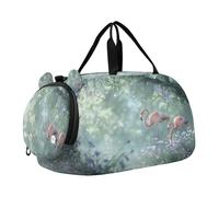 SKYSHU Flamingo Grand sac de nuit imperméable à bandoulière amovible avec compartiment à chaussures et poche humide