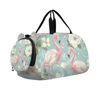 SKYSHU Flamingo Grand sac de nuit imperméable à bandoulière amovible avec compartiment à chaussures et poche humide