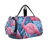 SKYSHU Flamingo Grand sac de nuit imperméable à bandoulière amovible avec compartiment à chaussures et poche humide