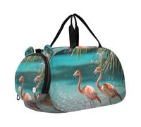 SKYSHU Flamingo Grand sac de nuit imperméable à bandoulière amovible avec compartiment à chaussures et poche humide