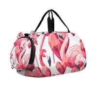 SKYSHU Flamingo Grand sac de nuit imperméable à bandoulière amovible avec compartiment à chaussures et poche humide