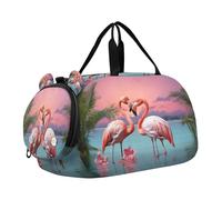 SKYSHU Flamingo Grand sac de nuit imperméable à bandoulière amovible avec compartiment à chaussures et poche humide