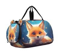 SKYSHU Fox Grand sac de week-end imperméable avec bandoulière amovible et compartiment à chaussures et poche humide