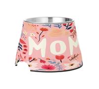 SKYSHU Gamelles surélevées pour chien et chat Happy Mother's Day - Prévention des maladies des vertèbres - Support surélevé pour chien et chat - Gamelles amovibles en acier inoxydable - Antidérapantes