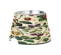 SKYSHU Gamelles surélevées pour chien et chat - Prévention des vertèbres - Avec gamelles amovibles en acier inoxydable - Antidérapantes - Anti-déversement - Pour nourriture et eau - Framboise