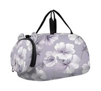 SKYSHU Grand sac de w nd imperméable à bandoulière amovible avec compartiment à chaussures et poche humide Motif fleurs de géranium