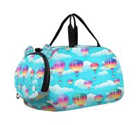 SKYSHU Grand sac de week-end imperméable avec bandoulière amovible et compartiment à chaussures et poche humide pour montgolfière