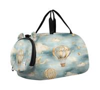 SKYSHU Grand sac de week-end imperméable avec bandoulière amovible et compartiment à chaussures et poche humide pour montgolfière