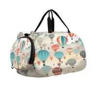 SKYSHU Grand sac de week-end imperméable avec bandoulière amovible et compartiment à chaussures et poche humide pour montgolfière