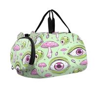 SKYSHU Grand sac de w nd imperméable avec bandoulière amovible et compartiment pour chaussures et poche humide Motif champignon Evil Eye