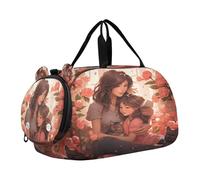 SKYSHU Grand sac de w nd imperméable pour la fête des mères, sac de gym avec compartiment à chaussures et poche humide