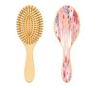 SKYSHU Happy Mother's Day Brosse à cheveux en bois naturel avec poils en bois confortables, démêlante et coiffante ovale pour femmes, hommes et enfants tous types de cheveux (cheveux mouillés, secs et