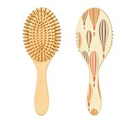 SKYSHU Hot Air Balloon Brosse à cheveux en bois naturel avec poils en bois confortables, démêlante et coiffante ovale pour femmes, hommes et enfants tous types de cheveux (cheveux mouillés, secs et