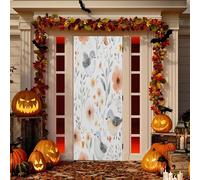 SKYSHU Housse de porte motif oiseaux de printemps, lavable, hautement élastique, imperméable, réutilisable, décoration festive pour intérieur ou extérieur, vacances, fête, décoration d'intérieur, 91,4