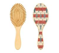 SKYSHU Patriotic Star Brosse à cheveux ovale en bois naturel avec poils en bois confortables, démêlante et coiffante pour femmes, hommes et enfants, tous types de cheveux (cheveux mouillés, secs et