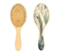 SKYSHU Polar Bear Brosse à cheveux ovale en bois naturel avec poils en bois confortables, démêlante et coiffante pour femmes, hommes et enfants, tous types de cheveux (cheveux mouillés, secs et