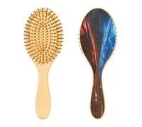 SKYSHU Red Blue Dragon Brosse à cheveux en bois naturel avec poils en bois confortables, démêlante et coiffante ovale pour femmes, hommes et enfants tous types de cheveux (cheveux mouillés, secs et